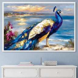 Coastal Peacock Golden Glow - Neal Hackett - NicheCanvas