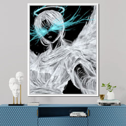 Celestial Guardian Neon Wings - NicheCanvas