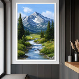 Alpine Peak River Meadow Sky - NicheCanvas