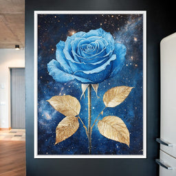 Celestial Blue Rose Symphony - NicheCanvas