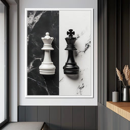 Duality of Kings Chess Contrast - NicheCanvas