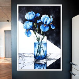 Iris Reflections in Glass - NicheCanvas