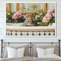 Leopard Luxe Floral Bathing - NicheCanvas