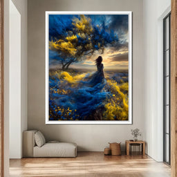 Golden Sapphire Dream Fields - NicheCanvas