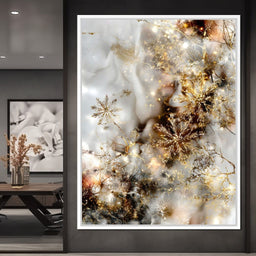 Golden Snowflake Reverie - NicheCanvas