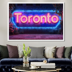 Toronto Neon Nightscape - NicheCanvas