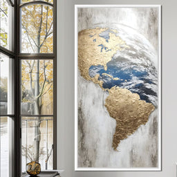 Golden Earth Reflection - NicheCanvas