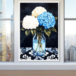 Hydrangea Dream in Glass Vase - NicheCanvas