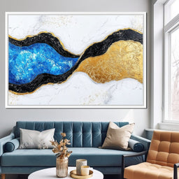 Radiant Rift of Golden Waves - NicheCanvas