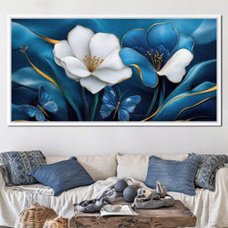 Blue Symphony of Flowers - TooplesArt - NicheCanvas