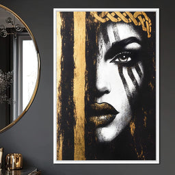 Golden Gaze Enigma Portrait - NicheCanvas