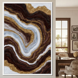 Gilded Marble River Flow - NicheCanvas