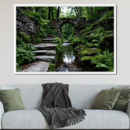 Forest Stone Archway Pathway - NicheCanvas