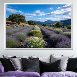 Lavender Fields Mountain Sky - NicheCanvas