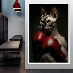 Pugilist Feline Champion - NicheCanvas
