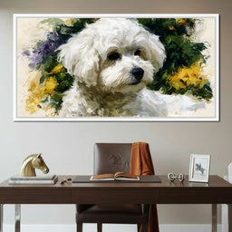 Gentle White Dog Companion - NicheCanvas