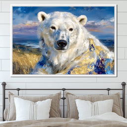 Golden Arctic Polar Bear Portrait - Neal Hackett - NicheCanvas