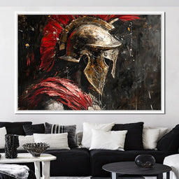 Spartan Solitude in Crimson - NicheCanvas