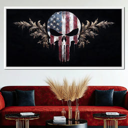 Stars Stripes Resolute Skull - NicheCanvas