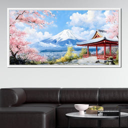 Cherry Blossom Mountain Retreat - NicheCanvas