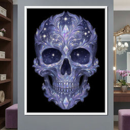 Galactic Crystal Skull Nebula - NicheCanvas