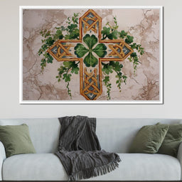 Celtic Cross Clover Wreath - NicheCanvas