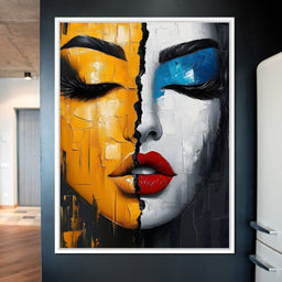 Dual Tones Modern Portrait Face - NicheCanvas