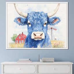 Blue Bovine Countryside Charm - NicheCanvas