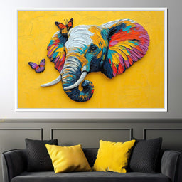Elephant Harmony with Butterflies - NicheCanvas