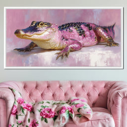 Pink Gator Lounge Portrait - NicheCanvas