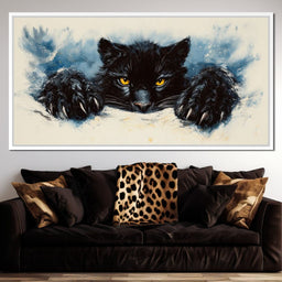 Black Feline on the Prowl - NicheCanvas