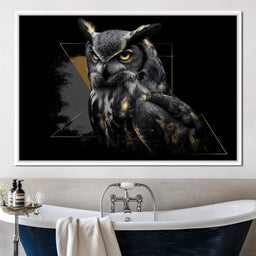 Golden Eyed Night Owl Portrait - NicheCanvas