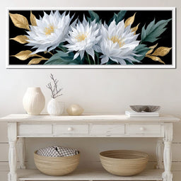 White Lotus Gold Leaf Bouquet - NicheCanvas