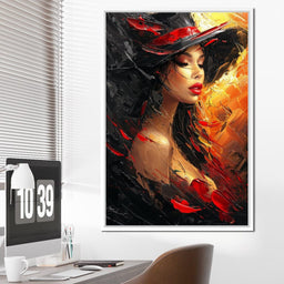 Fiery Elegance in Noir - NicheCanvas