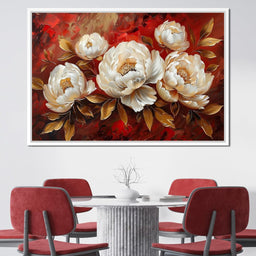 Golden Petals on Fiery Bloom - NicheCanvas