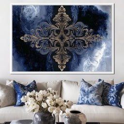Gilded Blue Reverie - NicheCanvas
