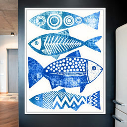 Geometric Marine Life Study - NicheCanvas