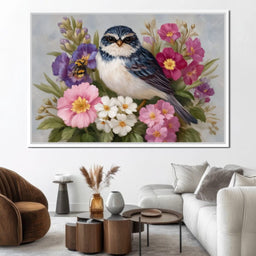 Bluebird Garden Blossom Song - NicheCanvas
