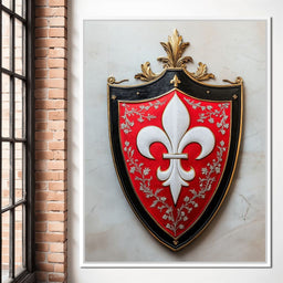 Majestic Fleur De Lys Heraldic Emblem - NicheCanvas