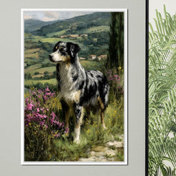 Australian Shepherd Meadow Sentinel - NicheCanvas