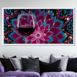 Celestial Petals Wine Mandala - NicheCanvas