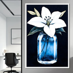 Petals In Glass Reflection - NicheCanvas