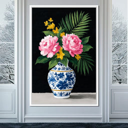 Floral Elegance in Blooming Vase - NicheCanvas
