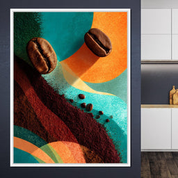 Vibrant Coffee Bean Fusion - NicheCanvas