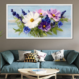 Oil Bouquet Pastel Meadow Flowers - NicheCanvas