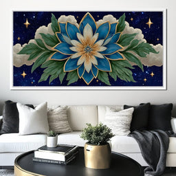 Celestial Lotus Under Cosmic Stars - NicheCanvas