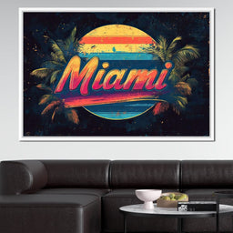 Miami Sunset Retro Vibes - NicheCanvas