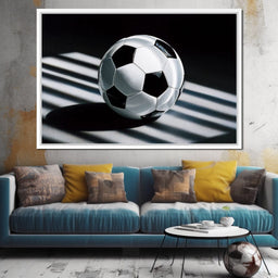 Soccer Ball Shadow Stripes - NicheCanvas