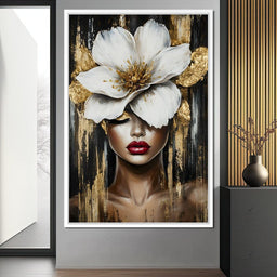 White Petals Golden Dreams - NicheCanvas