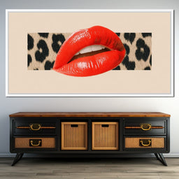 Leopard Kiss Pop Glamour Red - NicheCanvas